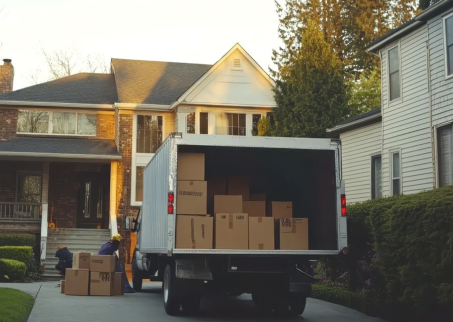 Furniture being moved by professional crew